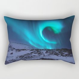 Aurora BorealiS Mountains Rectangular Pillow