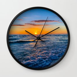 Summer Solstice Sunset on the Beach 2 (Landscape) Wall Clock