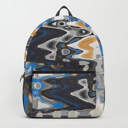 Distorted Paints of Blue Gray Gold Backpack