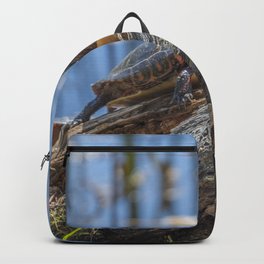 Painted turtle on a log Backpack