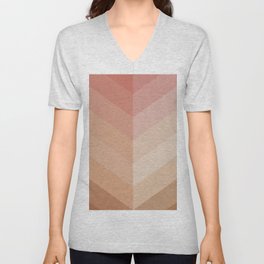 Chevron Geometry 4. Natural peachy V Neck T Shirt