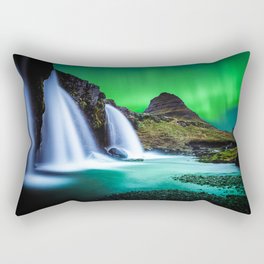 Aurora Borealis Waterfall Rectangular Pillow