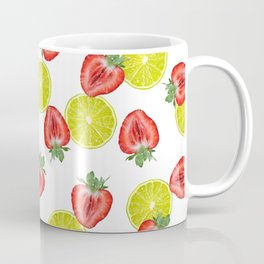 Strawberry Lime Lemon pattern white Coffee Mug