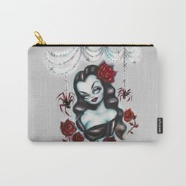 Vampire Vixen with Roses Carry-All Pouch | Painting, Vampires, Vampire, Scary, Acrylic, Vintage, Halloweenart, Gothic, Darkart, Dracula 