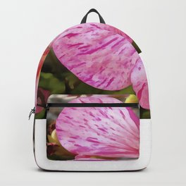 Variagated Begonia Pink Petals Backpack | Nature, Painting, Digital 