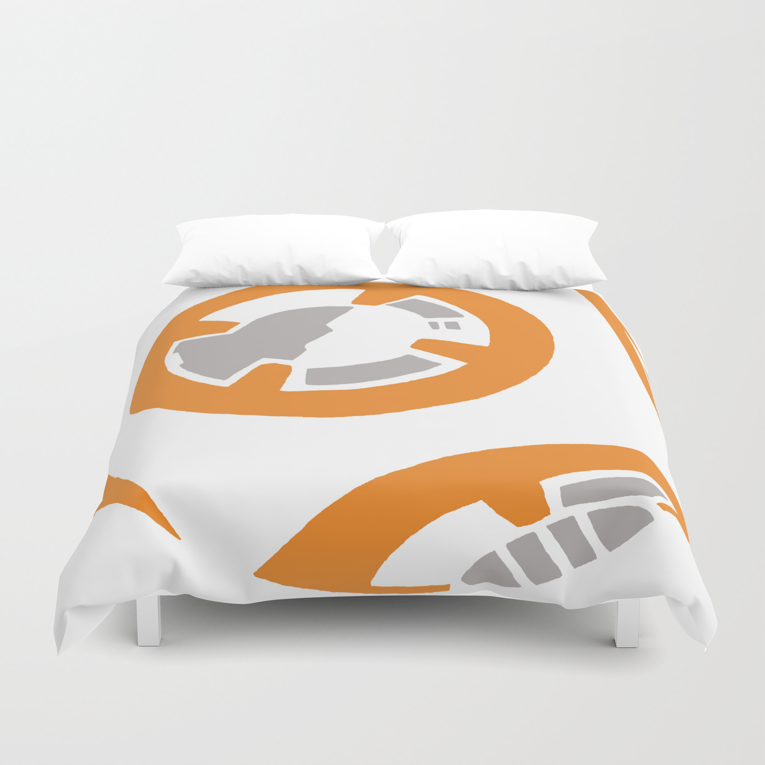 Orange And Gray Color Block Duvet Cover By Thegail Society6