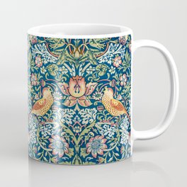 Victorian Textile Design - William Morris The Strawberry Thief 1862 Bird Pattern Coffee Mug