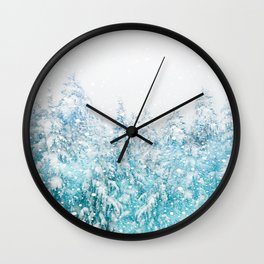 Snowy Pines Wall Clock