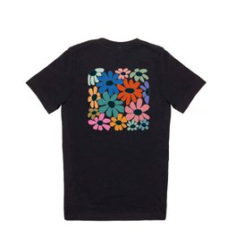 Retro Fun Floral - Rainbow color T Shirt