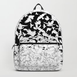 Dove Flying Birds Abstract Love Peace Hope Pattern Backpack