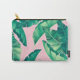 Summer lime leaves pink pattern Carry-All Pouch | Heat, Sun, Fruit, Minimalism, Tree, Pattern, Pink, Sour, Paints, Illusion 