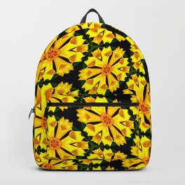 Golden Flower Pattern Backpack