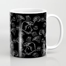 Birds of Prey - White on Black Coffee Mug