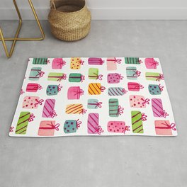 Colorfully Wrapped Christmas Presents Rug