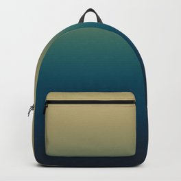 Peacock Blue and Khaki Gradient. Ombre Effect. Backpack