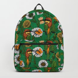 Bee eaters on a spring meadow    Backpack
