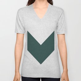 Chevron (Dark Green & White) V Neck T Shirt