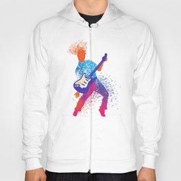 Abstract Art Rock and Roll Music Note Guitarist Gift Hoody