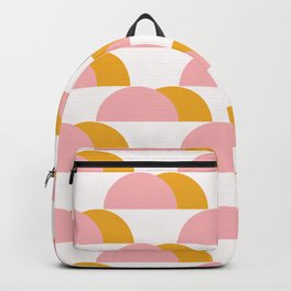 Geometric Shape Patterns in Mustard Yellow and Pale Pink (Mountains Abstract) Backpack
