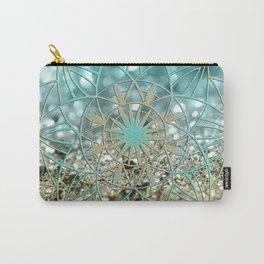 Star Mandala on Lemon Twist Beach Glitter #4 #shiny #decor #art #society6 Carry-All Pouch