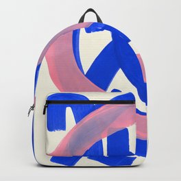 Tribal Pink Blue Fun Colorful Mid Century Modern Abstract Painting Shapes Pattern Backpack