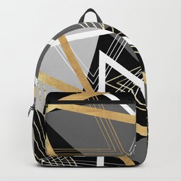 Original Gray and Gold Abstract Geometric Backpack